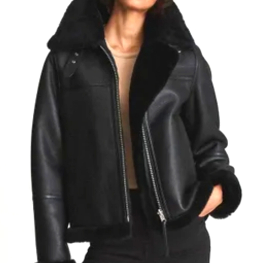 Cropped Faux shearling